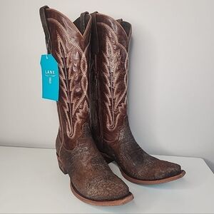 Lane Limited Edition Skylight Chocolate Leather Western Boots Size 9.5